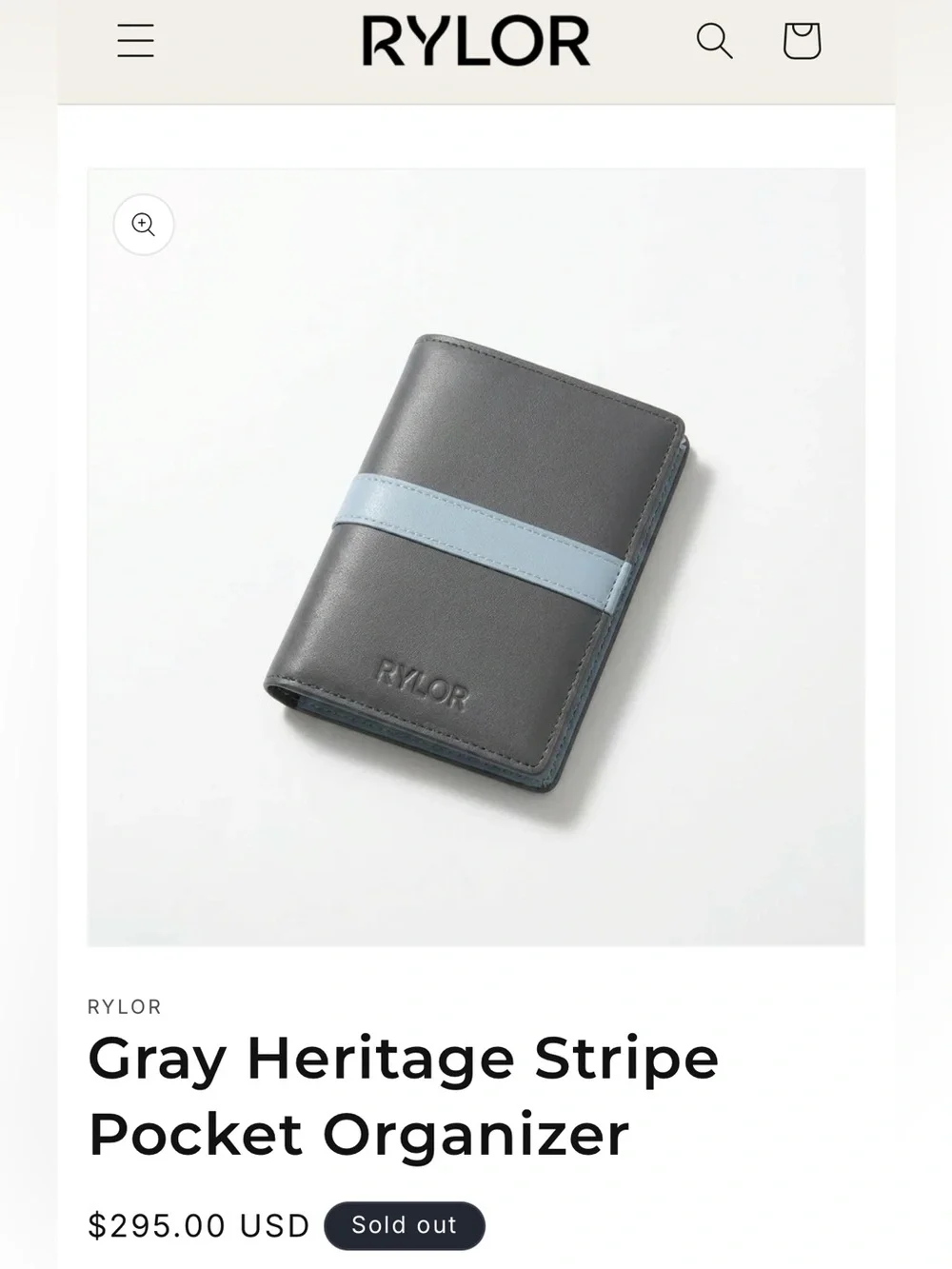 Rylor Gray Heritage Stripe Pocket Organizer